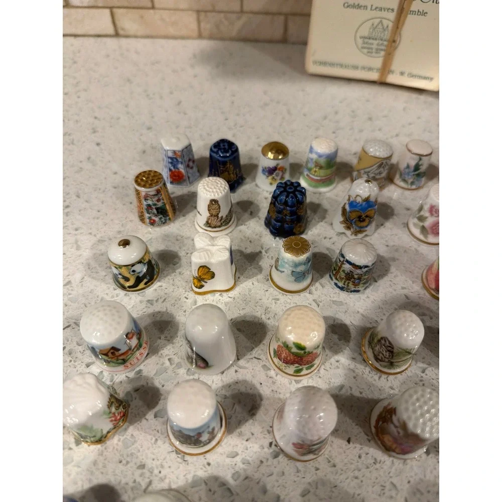 Hand Painted Porcelain Sewing Thimble‎ Bundle - Picture 7 of 7
